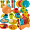 AOLEVA Pretend Play Kitchen Accessories, Children Tea Set Toy, Play