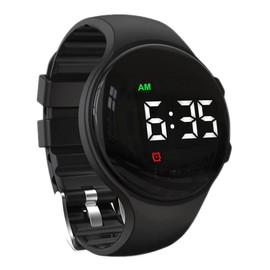 Vibrating Alarm Reminder Watch Silent Wake Up Watch - with Multi Alarms and Lock (Black)