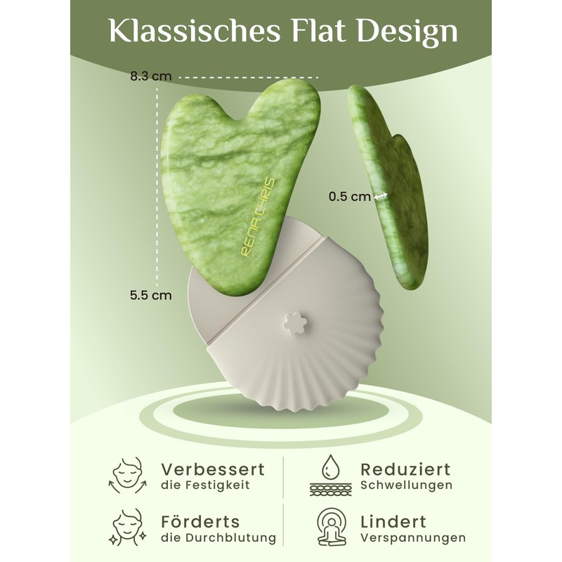 Rena Chris Gua Sha Gesichtswerkzeuge-Xiuyan Jade Gua Sha Stein für