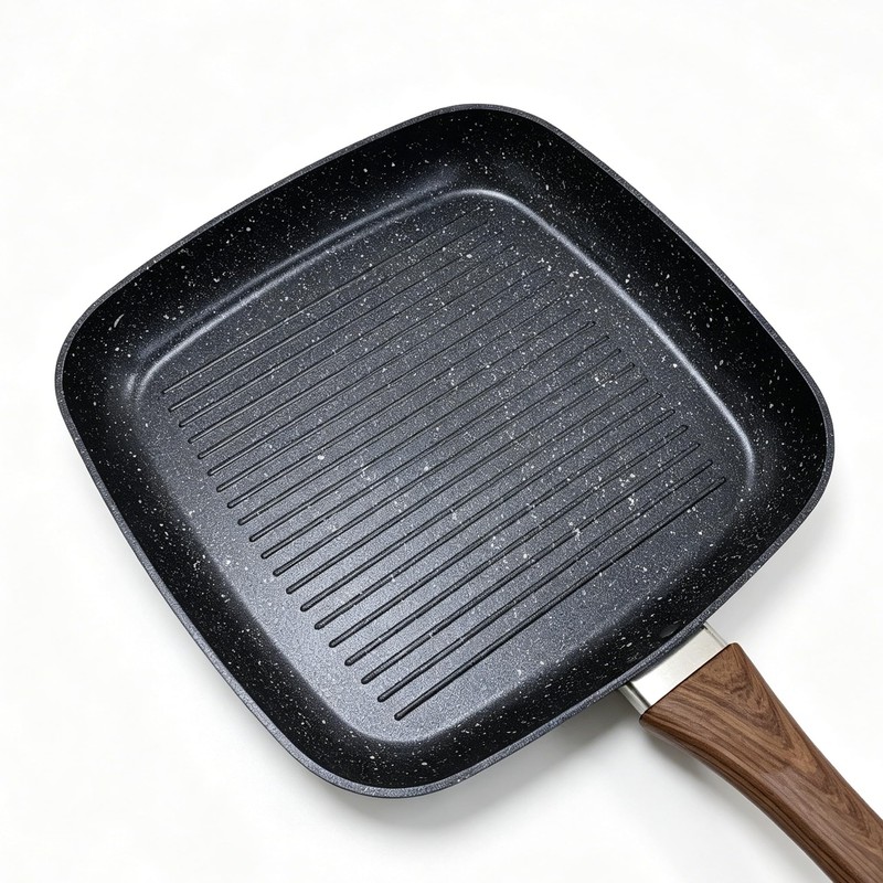 YYJINGYOU 11 inch Nonstick Grill Pan for Steak, Granite Coating
