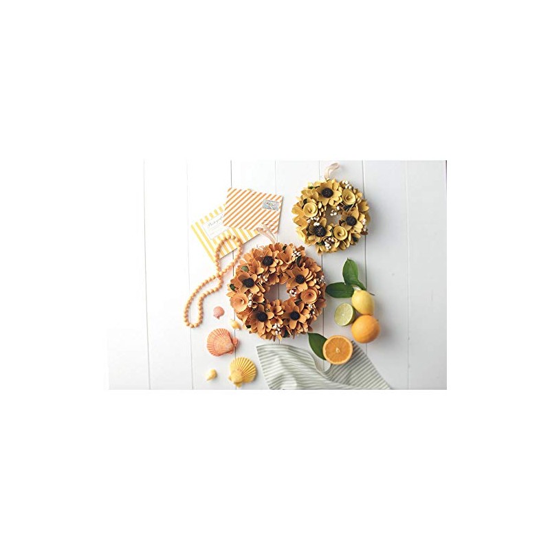 Paseo Sunflower Wreath S, Yellow, Φ7.1 inches (18 cm), XS-181S-YE