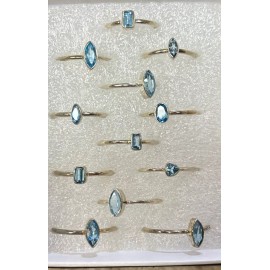 Natures Creations Sterling silver stackable  ring size 10 Swiss Blue Topaz