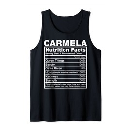 Carmela Nutrition Facts T-Shirt Carmela Name Birthday Shirt Tank Top