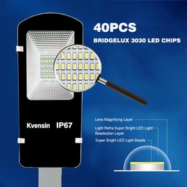 50W Solar Street Light Outdoor Split Type Solar Powered Light with Mono Panel, Waterproof IP67 Light with Remote, Dusk to Down 6500K Security Wall Lights Suitable for Garden, Garage, Parking Lot, Yard