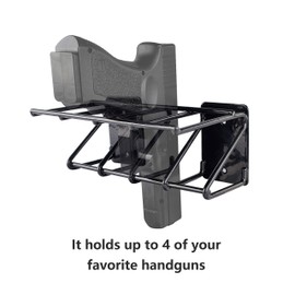 Adoreal 4 Slots Gun Rack Wall Mount, Pistol Rack Fits Most Size Pistols, Gun Wall Mount for Glock 19, 17, 42, 43, P238, Ruger LCP, Sig Sauer, 1911