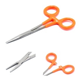 OdontoMed2011 Orange PVC Insulated Grip Handle Stainless Mosquito Hemostat Locking Forceps Straight 5" Serrated Clamp Fishing Tools ODM
