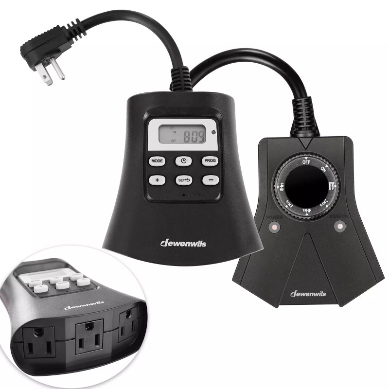 DEWENWILS Digital Outdoor Timer Waterproof Plug in Light Timer Switch