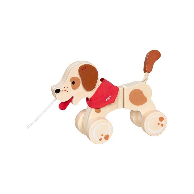 goki 54854 – Dog Max – Wooden Pull Along Animal