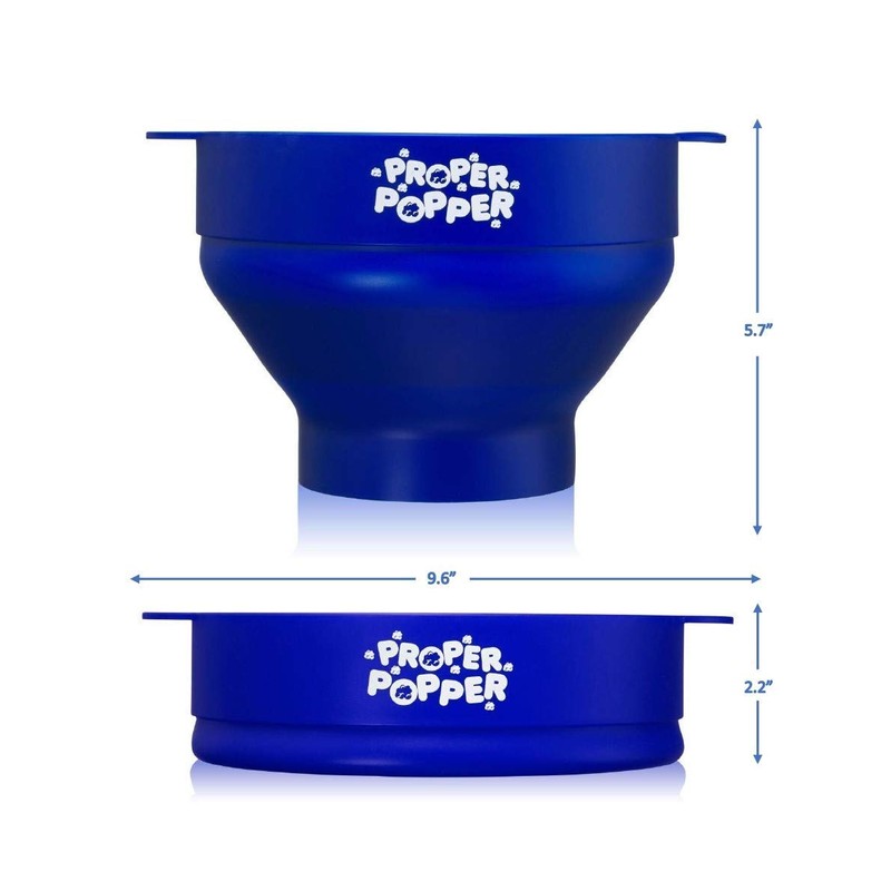 The Original Proper Popper Microwave Popcorn Popper, Silicone Popcorn Maker,
