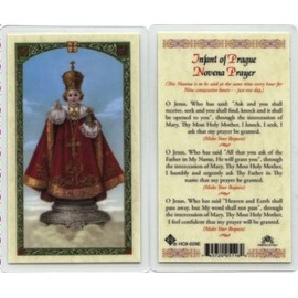 Infant of Prague Novena Prayer Holy Card (HC9-029E) - Laminated