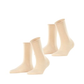 ESPRIT Women's Basic Pure Multipack W So Cotton Plain Socks (Pack of 2), Beige Cream 4011