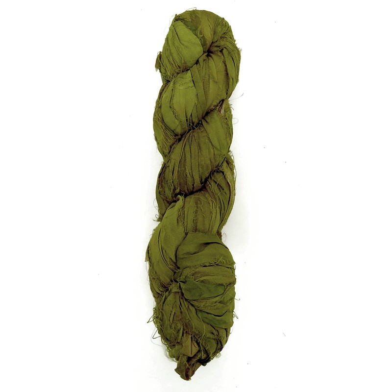 Vintageandyou 100g Recycled Sari Silk Ribbon Yarn, Jewelry Making Trim