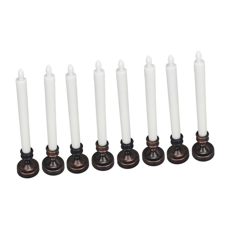 8PCS LED Taper Candle Flameless Window Candle Remote Control Warm