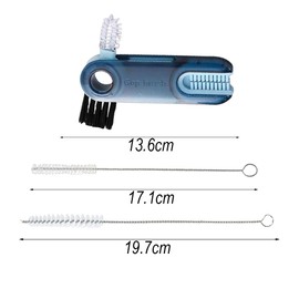 Cleaning Brush, 1 Piece 3-in-1 Cleaning Brushes and 2 Pieces Straw Brushes, Multifunctional Cleaning Brush, Cup Lid Cleaning Brush, Straw Cleaning Brushes