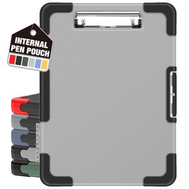 Sooez Toughest Clipboard with Storage, Internal Pen Pouch Included, Letter/ A4 Size, Shockproof Heavy Duty Plastic Clip Boards 8.5x11”, High Capacity Clipboards Box Case for Contractor Trucker Driver