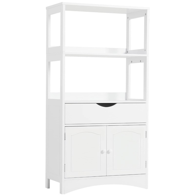 DICTAC Kitchen Pantry Storage Cabinets with Shelves,Drawer and Doors,Microwave Cart
