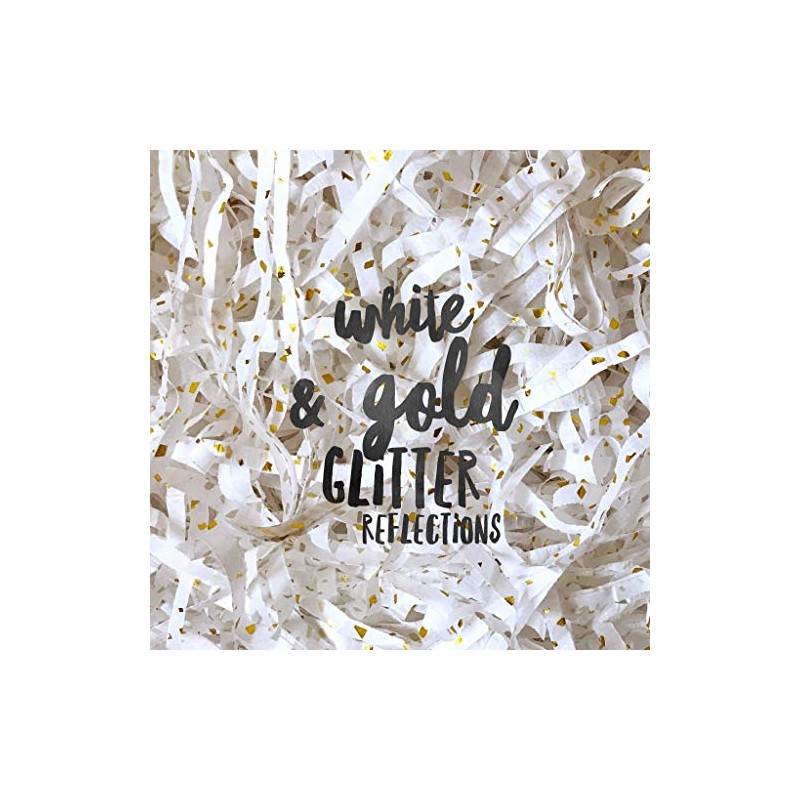 White Gold Glitter Reflections Shredded Tissue Paper Shred Hamper Gift