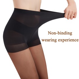 oeat 3 Pairs Women's Black Tights - 20D Non Rip Sheer Tights Control Top Pantyhose for Reinforced Toes（Black-M）