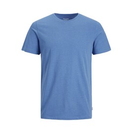 JACK & JONES Male T-Shirt Plain Crew Neck T-Shirt, French blue/detail: melange