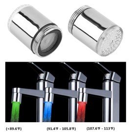 3-Color Temperature Sensitive Gradient LED Light Kitchen Bathroom Faucet Water Shower Head Kids wash Hands More LED Faucet Aerator Replacement for Kitchen, Bathroom, Bath Basin, Sink (3 Color 1PCS)