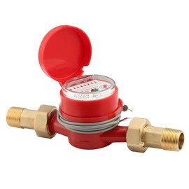 Watflow DN20 Water Meter 3/4" NPT, Gallon Water Flow Meter with Pulse Output, Hot Water Meter with Brass for Garden or Factory, Single-Jet Horizontal Install.(No Lead-Free)