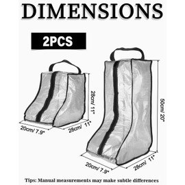 JEXOWIQ Shoe Bags, 2 Pairs Portable Boot Bag with Handle, Dustproof and Waterproof Shoe Bag, Boot Organiser, Protective Bag, Shoe Bag for Home and Travel, 2 Sizes