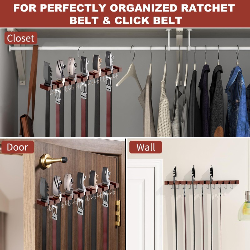 Cuipingoo Belt Hanger for Closet Max 42 Belts, 12+11 Storage