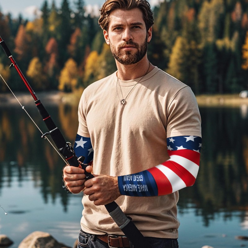 Bilymate USA Flag Cooling Arm Sleeves for Men & Women,