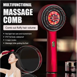 Scalp Massager, Red Light Head Massager Scalp– Waterproof Head Massager with Oil Applicator, Cordless Hair & Scalp Massage Brush for Relaxation and Hair Growth