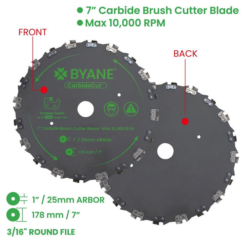 Byane Carbide Brush Cutter Blade, Trimmer Chainsaw Tooth Saw Blade,