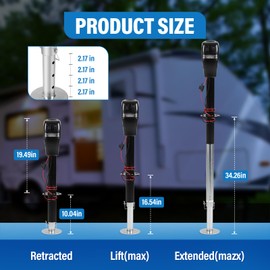 FAHKNS Electric Trailer Jack, 5000lbs RV Power Tongue Jack, A Frame Travel Trailer Jack with Waterproof Cover Manual Crank Handle for Lifting Camper 5th Wheel RV Boat, 22" Lift 12V DC