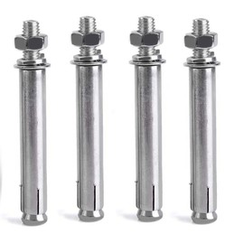 M10 x 80 mm External Hex Expansion Bolts Screws Sleeve Anchors, 304 Stainless Steel, 4Pcs