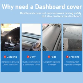Car Dashboard Cover Mat Compatible with Toyota Land Cruiser 250 Prado J250 LC250 2024 2025 Accessories, Dash Cover Mats Sunshade UV Rays Protector, Left Hand Drive (Black)