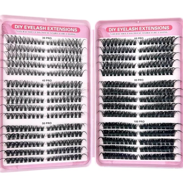 KEYRI 540 Stück Wimpern Extensions 30-40-50-60-80-100D Curl Lash Extension Set