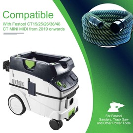 Dust Extractor Hose D27/32X5M for Festool Vacuum Suction Hose, fits for CT 26/36/48 CT 15/25 CT MINI and CT MIDI Vacumm