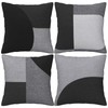 LOHDALOLF Black and Grey Cushion Covers 45x45 cm Set of