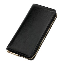 Uniplus Men's Long Wallet, Genuine Leather, Popular Brand, Made by Leading Wallets Artisans, Large Capacity, L-Shaped Zipper, Anti-theft Card Slot, Coin Purse, Gentlemen, Business, Stylish, Cowhide