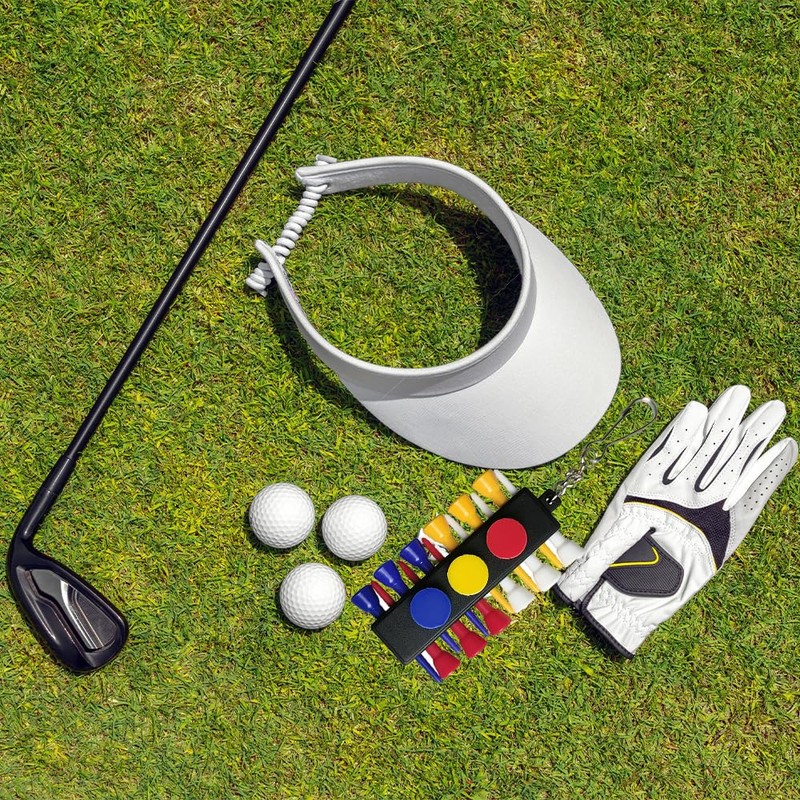 SIAOBIULYG Golf Tee Holder with 12 Plastic Golf Tees 3