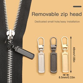 15 Stück Ersatzteile Reißverschluss Zipper, Universal Reißverschluss Zipper, Metall Zipper Pull, Abnehmbares Metall Zipper Pull, für Geldbörse, Kleider, Jeans, Koffer, Gepäck