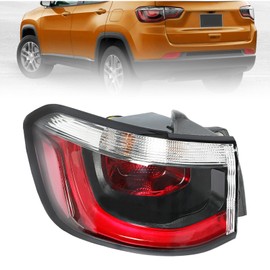 HECASA Left Tail Light Compatible with 2017-2021 Jeep Compass Rear Taillight Brake Lamp W/Blub Replacement for CH2804115, CH2805115, 55112838AC, 55112839AC (Driver Side)