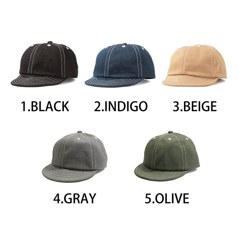 Basic Quench Denim Ball Cap, Short Brim, Denim, Indigo, Ball
