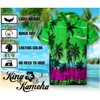 KING KAMEHA Funky Hawaiian Shirt, Shortsleeve, Beach, Green, S