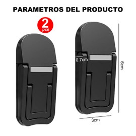 AOMDEXS 2 PCS Base para Laptop Invisible Autoadhesivo, Base de Laptop Plegable, 2 Niveles de Inclinación, Soporte para Laptop Ventilado, Mejora la Eficiencia y la Comodidad en el Trabajo (2, Negro)