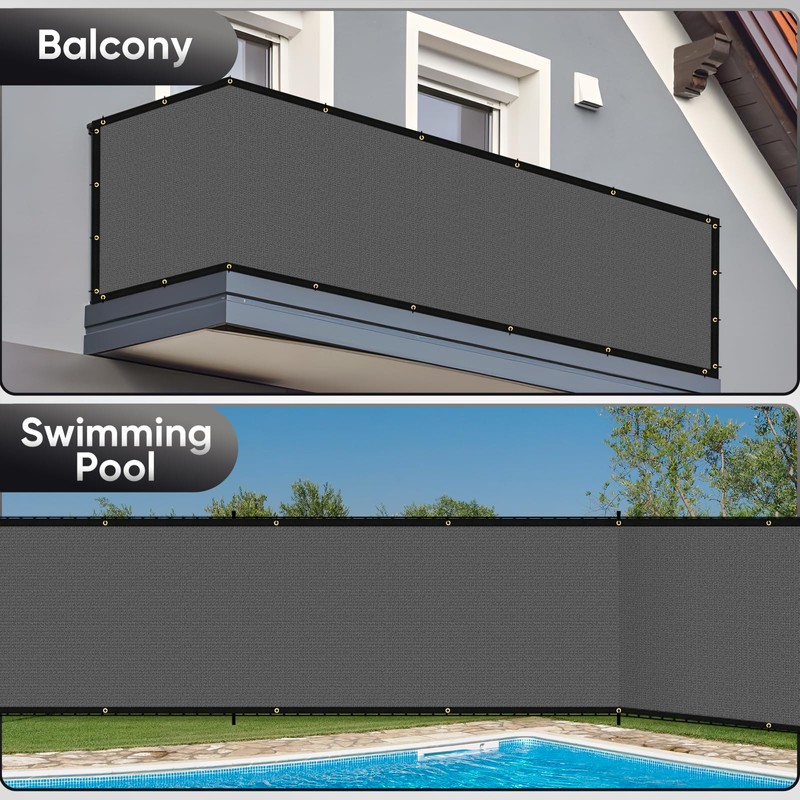 Cisvio 8'X 50' Privacy Screen Fence 90% Blockage Heavy Duty