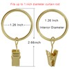 AMZSEVEN 40 Pack Curtain Rings with Clips, Drapery Clips Rings,