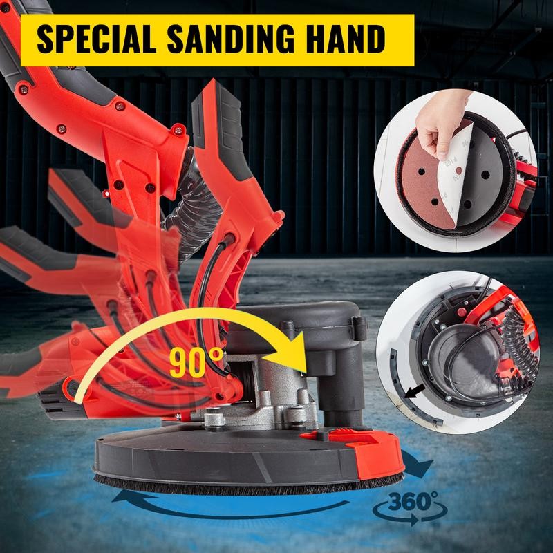 VEVOR Drywall Sander 850W Electric, Electric Sander Variable Speed 800-1750RPM,