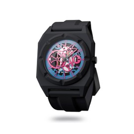 doublÉ-Standard SKÉLÉTON Fashion Watch for Men & Women, Waterproof Quartz Design, Perfect for Fashion Trendsetters, Stylish Watch to Match Outfits, Purple