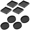 Glarks Black 8Pcs 3 x 3in Round and Square Shape