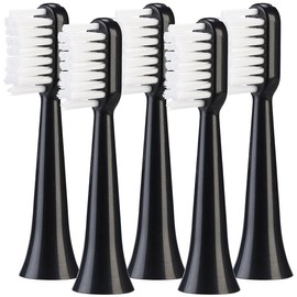 newgen medicals Zubehör zu Schall-Zahnbürste: 5er-Set Aufsteckbürsten für Akku-Schallzahnbürste SZB-300, mittelhart (Elektrische Schallzahnbürste, Usb Akku Reise Schallzahnbürste)