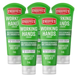O'Keeffe's Working Hands Hand Cream for Extreme Dryness - 3 oz Tube (5 Pack) - Repairing Skincare for Cracked, Dry Hands
